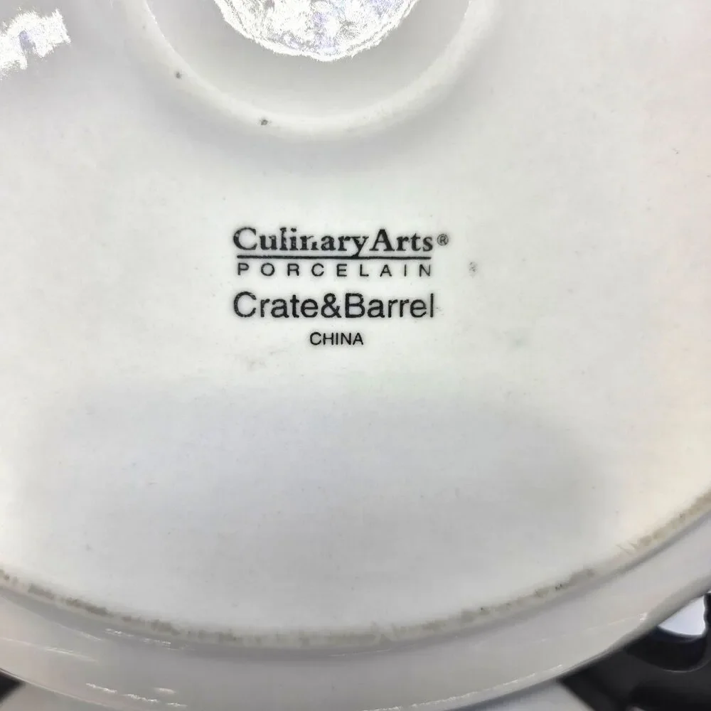 Culinary Arts For Crate And Barrel Set Of 2 White 10 1/2